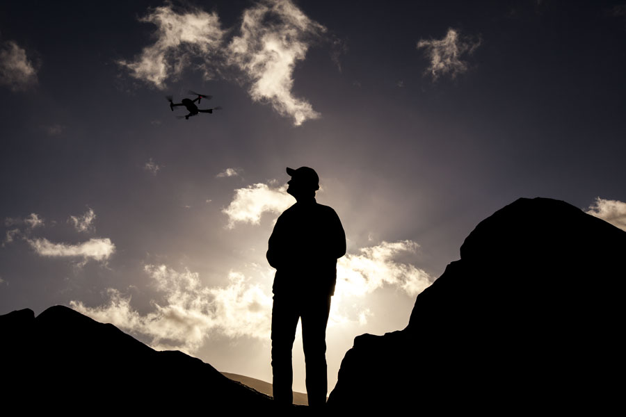 Tybalt Peake testing the new ‘MavicPro’ drone.