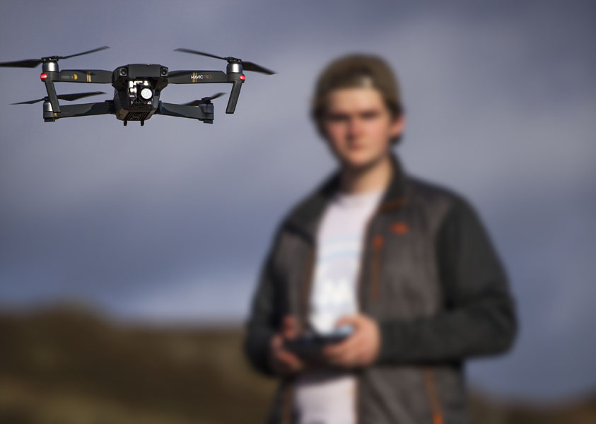 Tybalt Peake testing the new ‘MavicPro’ drone.