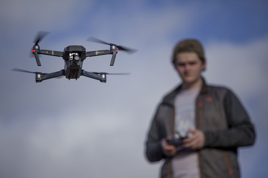 Tybalt Peake testing the new ‘MavicPro’ drone.